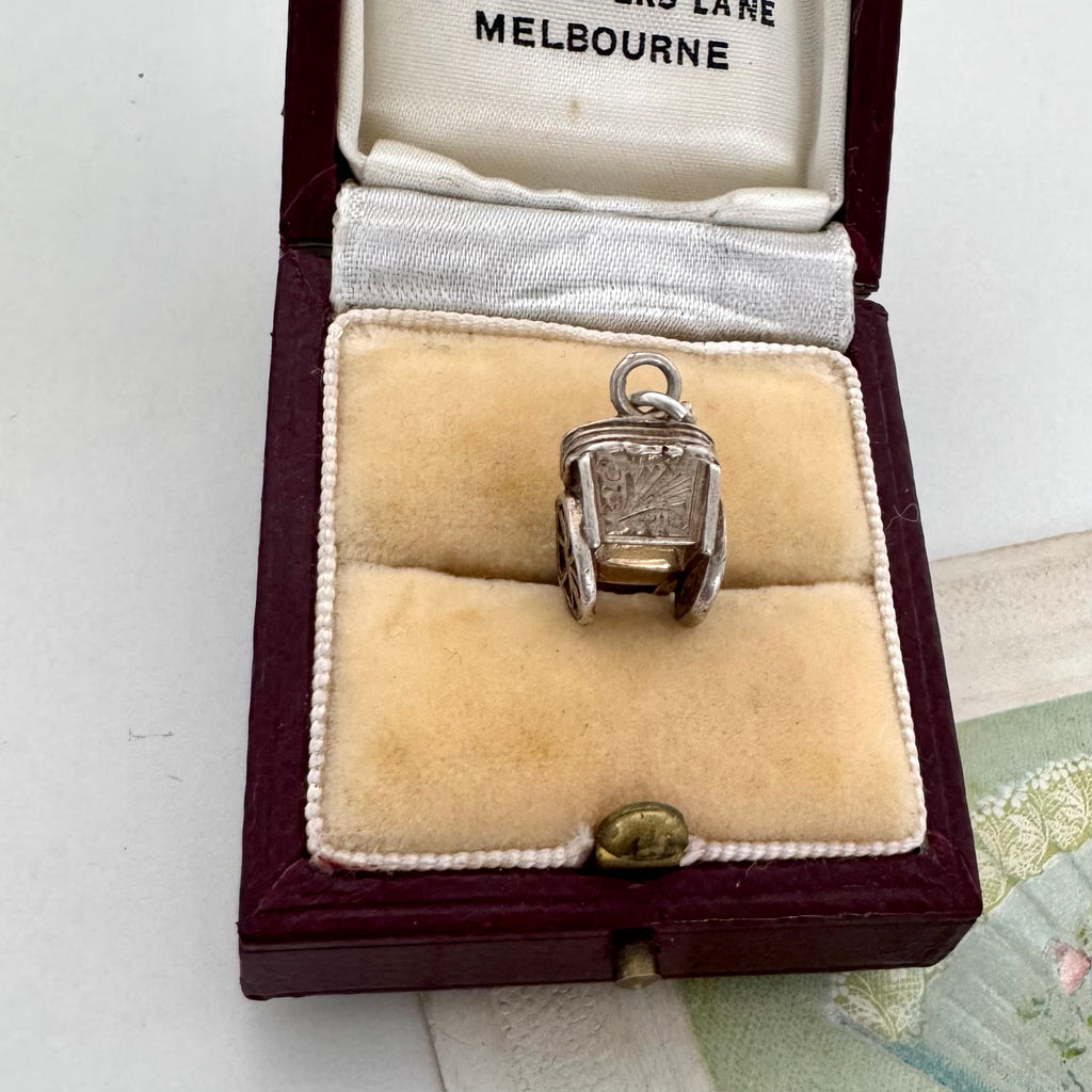 Vintage Silver Rickshaw Charm