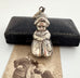 Antique Silver Plated Dutch Girl Rattle Pendant