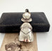 Antique Silver Plated Dutch Girl Rattle Pendant
