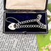 Silver chain bracelet with heart padlock in a vintage box