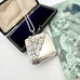 Vonk Jewellery 1905 antique vesta case necklace on a vintage postcard