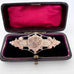 Vonk Jewellery 1905 antique sterling silver and rose gold sweetheart brooch on a vintage jewellery box