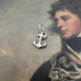 Vonk Jewellery silver vintage anchor charm on an old painting of an admiral