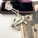 Vonk Jewellery antique silver brooch anchor necklace with a vintage postcard of a woman