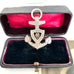 Vonk Jewellery antique silver brooch anchor necklace in a vintage jewellery box