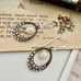 Vonk Jewellery vintage marcasite and pearl earrings on a vintage postcard